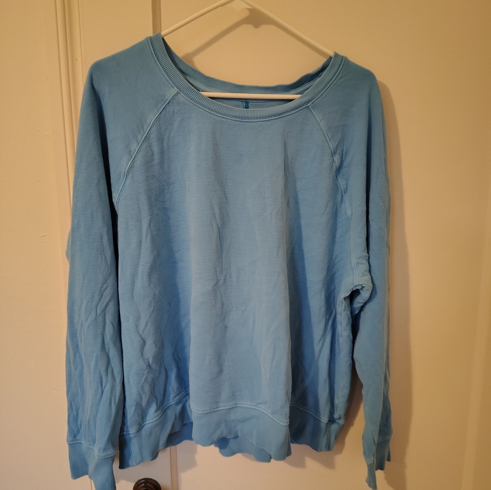 Athleta Distressed Blue Pullover